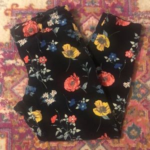 Floral Mid-Rise Pixie Pants
